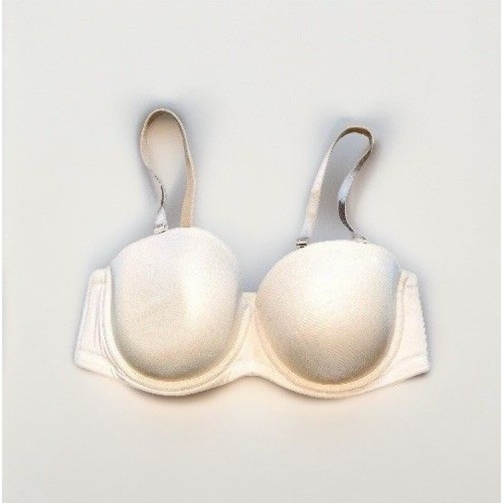 Wacoal Bra 38C Beige Nude T-Shirt Bra Molded Cup Convertible Strapless 854119
